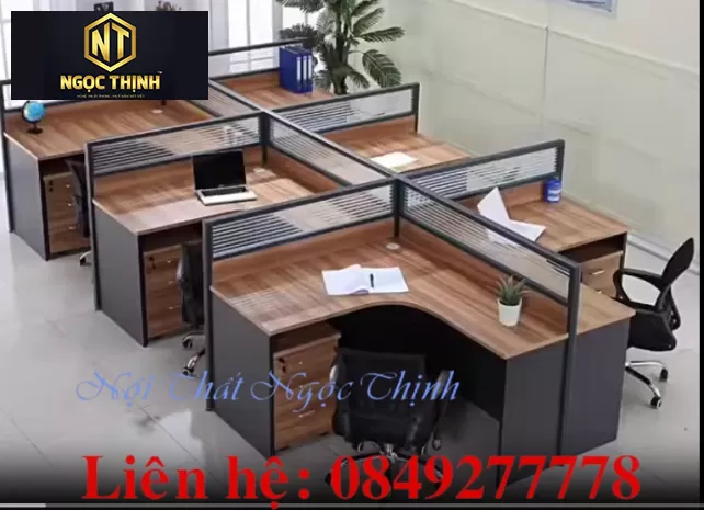 Bàn làm việc 4 người (KT: 2800 x 2300 mm)